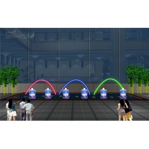 Laminar Garden Jumping Jet Fountain Musical Signal Control