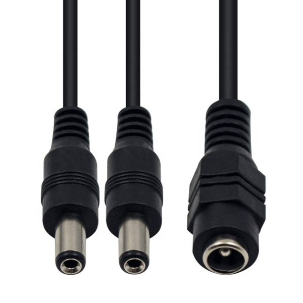 1 to 2 ways 1 Female to 2 Male 5.5x2.1 mm DC Power Supply Splitter Cable for CCTV Camera Led Strip