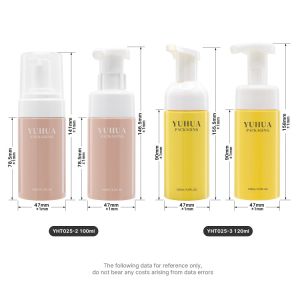 Custom 100ml 120ml Plastic Foam Pump Bottle For Hand Wash Liquid Facial Cleanser