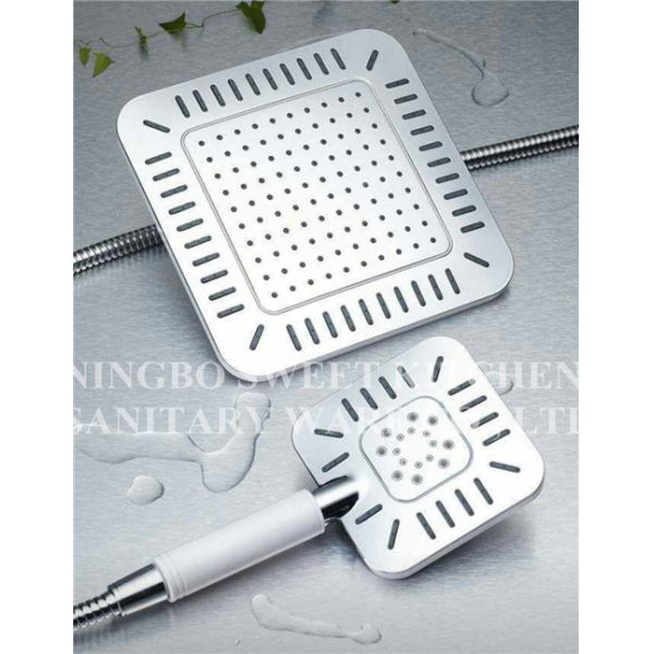 Hot sell Chrome plating shower head hand shower set square overhead shower rain shower kit