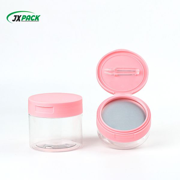 Buy PET transparent plastic makeup remover jars, cosmetic cream jars at wholesale prices