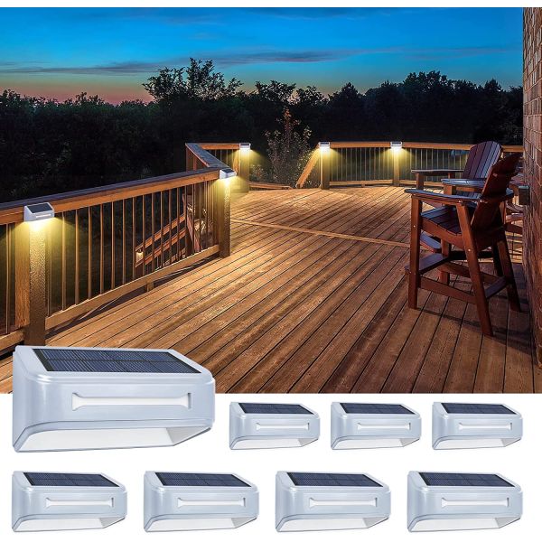 Aluminum Alloy Waterproof IP65 Solar Fence Light with 50000 Hours Lifespan and 2V Input Voltage