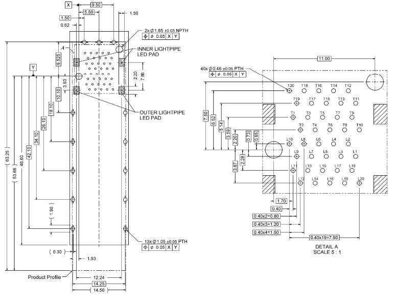 Press-Fit SAA0-ZZ-0001 SFP Cage Assembly With Outer and Inner LightPipe