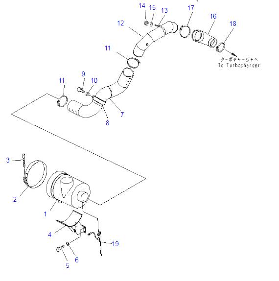 207-01-72160 Air-Hose Applied For PC300-7 PC340NLC-7 PC360-7 PC350-7 Komatsu Engine Parts