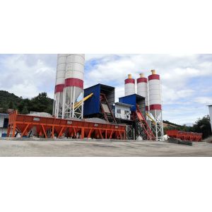HZS75 Big Automatic Concrete Batching Plant Dry/wet Ready Mix Stationary