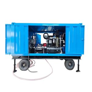 Quality Ultra High Pressure Water Jetting System 2500bar Hydro Blasting Machine Rust Removal Trailer Type for sale