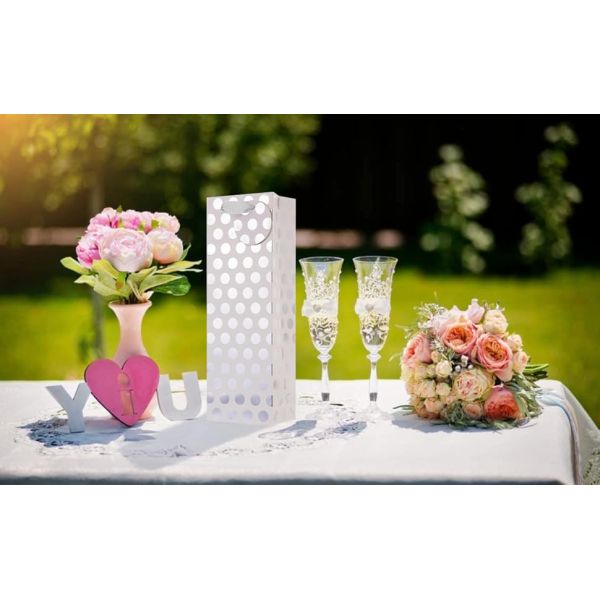 UNIQOOO silver wine bags for wedding