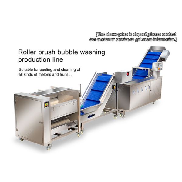 Roller brush bubble washing production line Fruit Vegetable FOOD processing production Machine