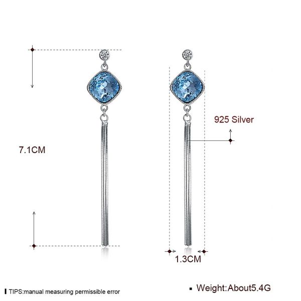 7.1cm 0.19oz Sterling Silver Jewelry Earrings Unisex Tassel Drop Earring SGS