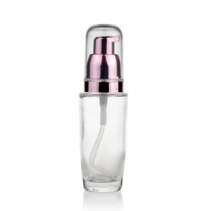 30ml Frost Foundation Glass Bottle With Rose Golden Pump