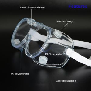 China Lightweight Disposable Protective Goggles PVC With Clear PC Lens on sale