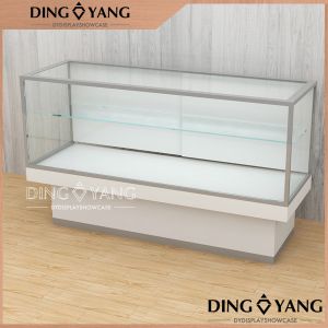 2 Tier Glass Wood Sliding Door Jewellery Counter Display
