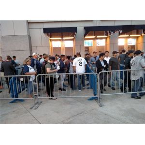 Powder Crowd Control Barriers 1090mm x 2500mm Width Spacing 100mm Upright 16mm