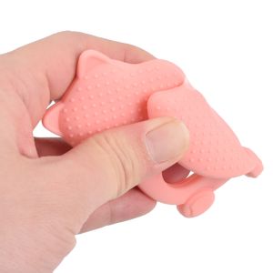 Multicolored Squirrel Teether Silicone Teether BPA Free LFGB Approval