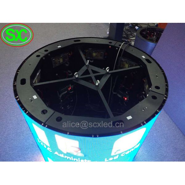 Soft P4 Indoor Full Color Round Advertising LED ScreensCylindrical For Live Events