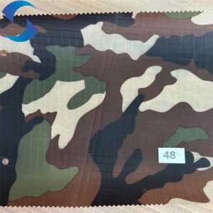 Smooth And Breathable 63GSM Lining Fabric 0.5M Ripstop Camouflage With PU
