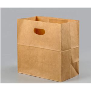 Recyclable Kraft Paper Bags With Handles Offset Printing Simple Design