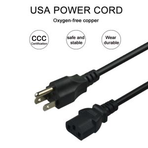 6A 250V IEC 60320 C13 Power Cord 6ft UL 3 Pins for Home appliance