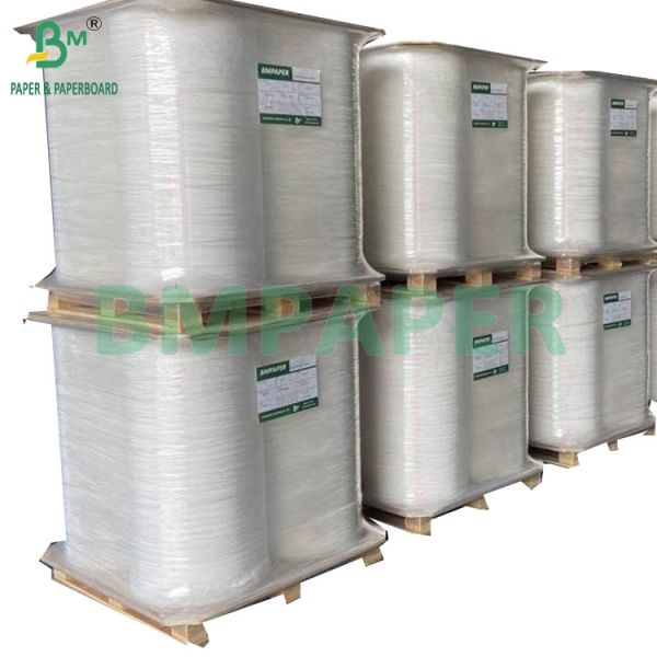 Buy 24gsm 32mm Food Grade Degradable White Straw Wrapping Paper For Straw Packing at wholesale prices