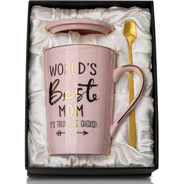 Buy Pink 12oz  Thermal Ceramic Coffee Mug With Lid Spoon Custom Logo at wholesale prices