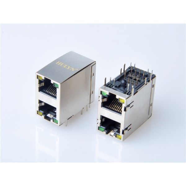 HULYN RJ45Jack, Shielded RJ45 Modular Jack Connector,with LEDs, 2x1 Ports,RJ45 connector LED