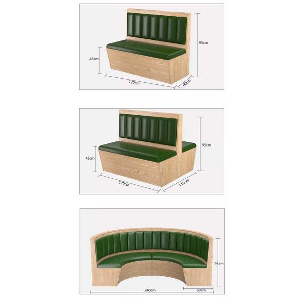 Commercial Use Restaurant Sofa Booth Sets Fast Food U Shape Sofa