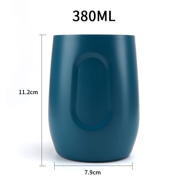 Feiyou Hot Selling Cups Double Wall Stainless Steel Wine Tumbler Glitter Egg Shape Mugs With Sliding Lid 380ml