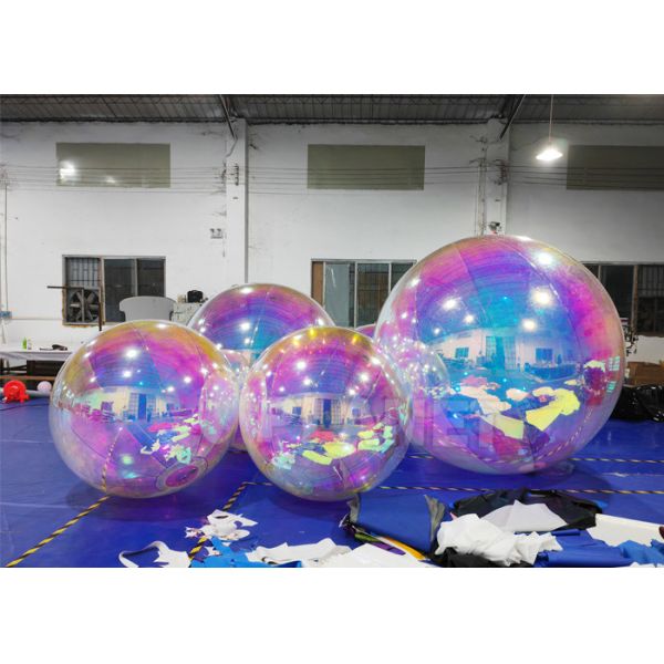 Hanging Reflective Inflatable Mirror Ball Colorful Mirrored Inflatable Balloon