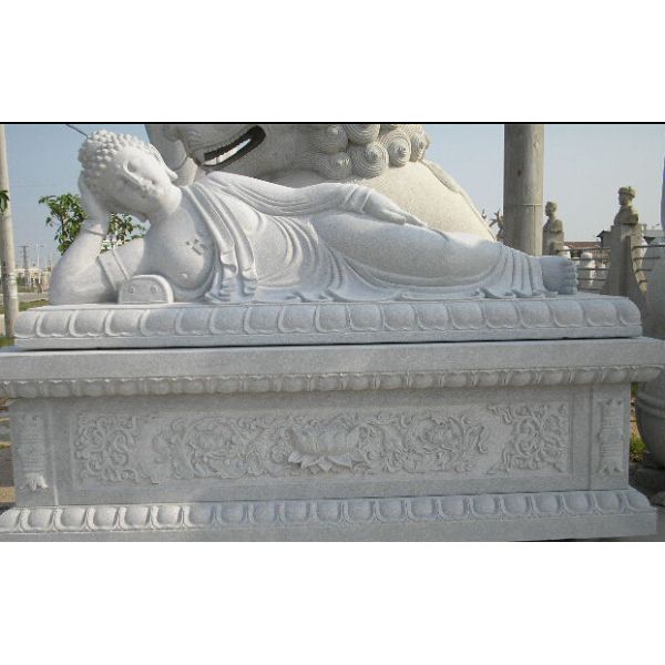 Buy Chinese White Reclining Carving Figure Buddha Sculpture at wholesale prices
