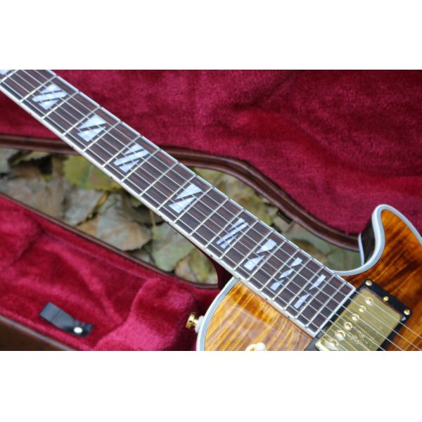 2017 supreme custom LP Electric Guitar double Tiger Flame Maple top golden hardware EMS free shipping