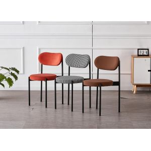 Quality Ergonomic Flannel H79CM Modern Metal Dining Chairs For Hotel for sale