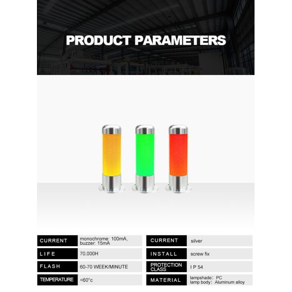 Cnc Machine Tool Beacon LED Tower Light Three Color PMMA 70000 Lifespan