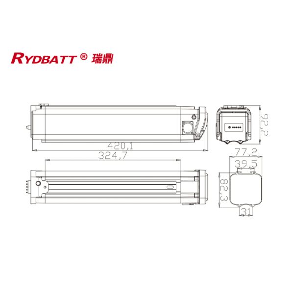 RYDBATT SSE-010(36V) Lithium Battery Pack Redar Li-18650-10S6P-36V 15.6Ah For Electric Bicycle Battery