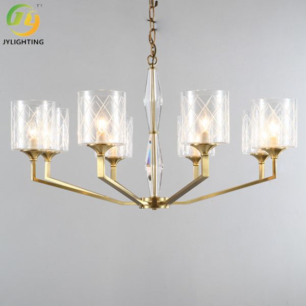 Clear Metal E14 Bulb Glass Modern Pendant Lamp For Living Room