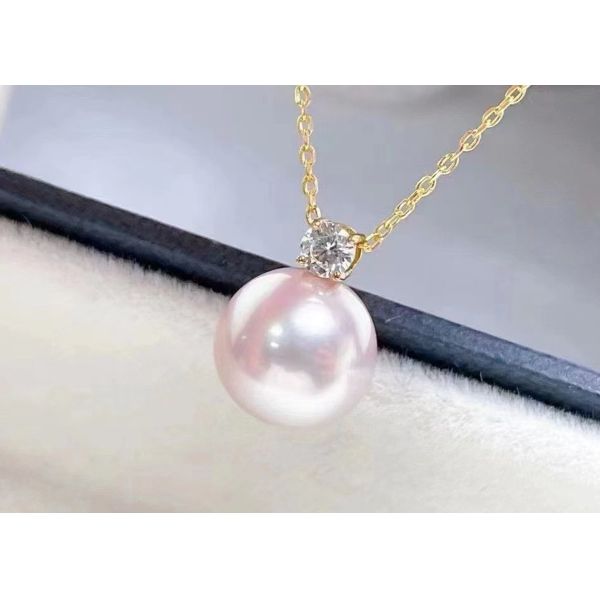 Buy 2ct Single Freshwater Pearl Necklace , 0.03ct Diamond Accent Necklace at wholesale prices