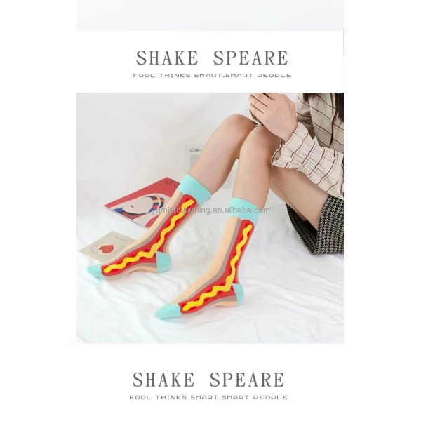 Valentines Day Gifts Regular Style Knitted Mens Dress Socks with Happy Funny Patterns