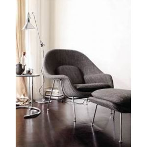 Modern Fiberglass Womb Chair Fabric Rocking Lounger Chair