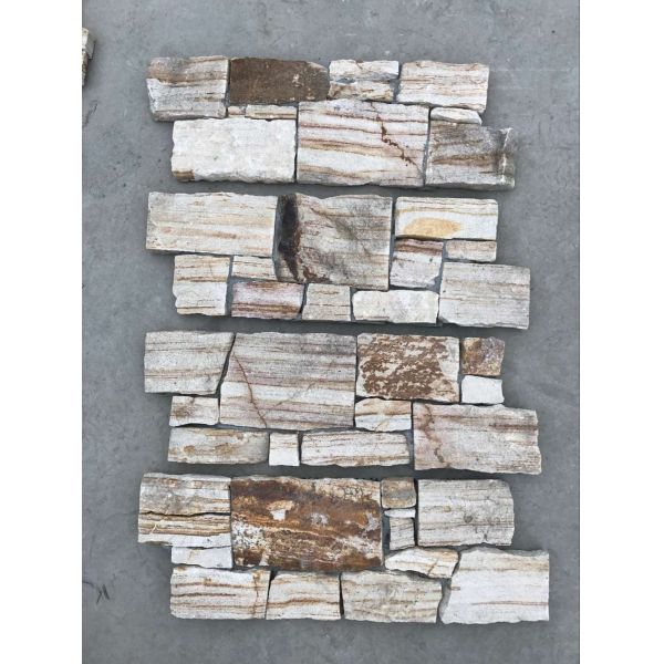 Buy Wall Cladding Panels Stacked 150x600mm Mesh Backed Stone at wholesale prices