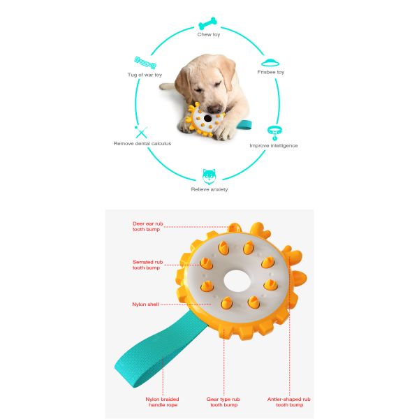 Pet Toy Pet Dog Teeth Grinding Toy Ring Dog Toothbrush Dog Chew Toy