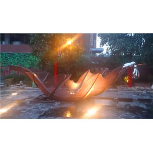 China Boat Metal Leaf Sculpture Custom Hollow Garden Landscape Statues on sale