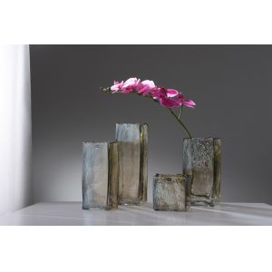 Handmade grey luster Glass Vase For Home Decor