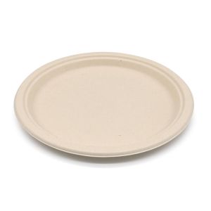 Recyclable Compostable Bagasse Disposable Plate Round Waterproof