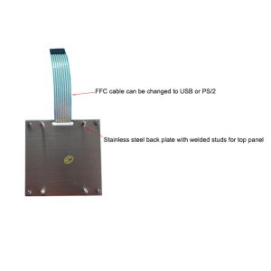 IP65 Dynamic 0.45mm Stroke FFC Cable Metal Numeric Keypad