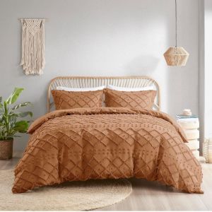 Bohemian Style Jacquard Soft Geometric Pattern Comforter Set Tufted 4-Piece