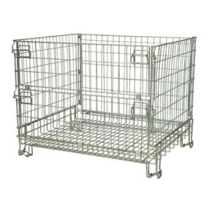 Stackable Collapsible Metal Storage Wire Mesh Warehouse Steel Basket