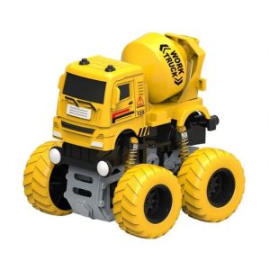 Plastic Pull Back Friction Powered Construction Engineering Vehicle Dump Crane