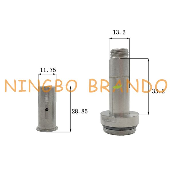 NBR Seal Stainless Steel 304 Tube 3/2 Way NC Solenoid Valve Armature