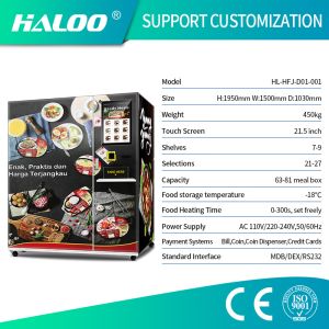 Fully Automatic Frozen Meals Vending Machine Ready Meals Vending Machine with