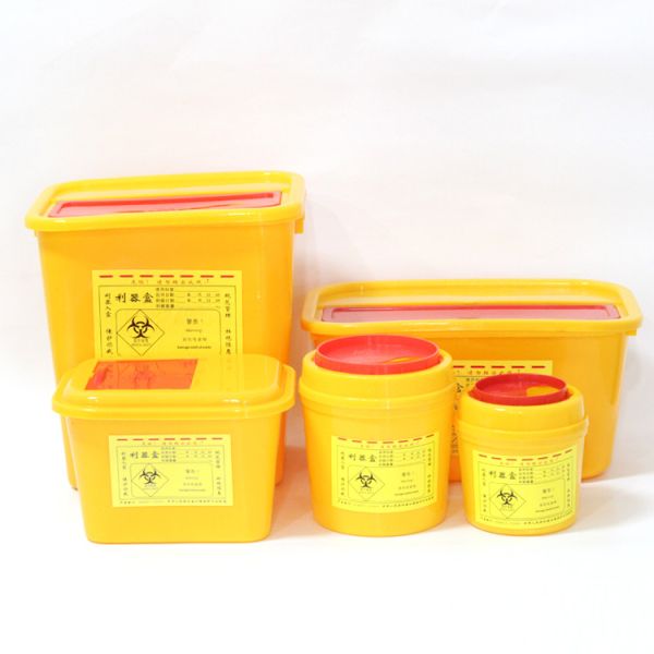 15L plastic sharps box waste needle collection box Used by the hospital round shape