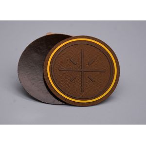 2D Raised Silicone Logo Heat Transfer Clothing Labels Woven Fabric